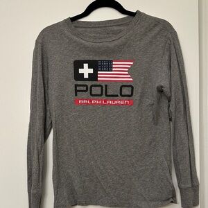 Ralph Lauren Gray Graphic Long Sleeve Tee